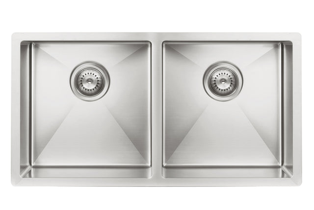 Kitchen Sink - Double Bowl 860 x 440 - PVD Brushed Nickel (SKU: MKSP-D860440-PVDBN) by Meir