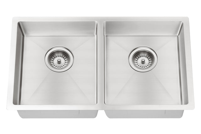 Kitchen Sink - Double Bowl 860 x 440 - PVD Brushed Nickel (SKU: MKSP-D860440-PVDBN) by Meir