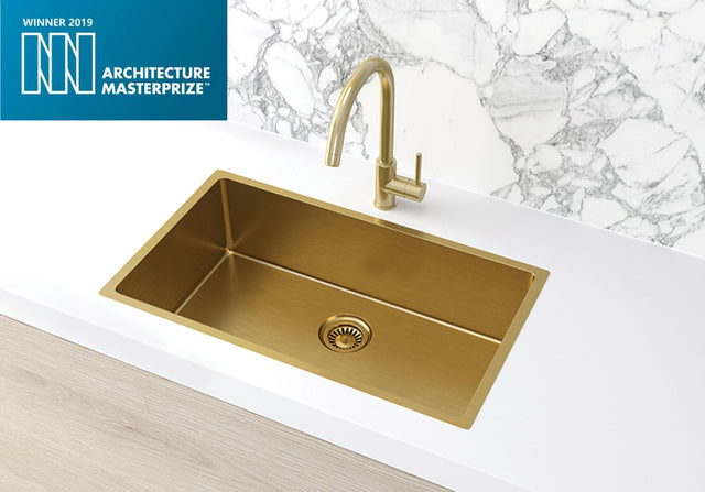Lavello Kitchen Sink - Single Bowl 760 x 440 - PVD Brushed Bronze Gold