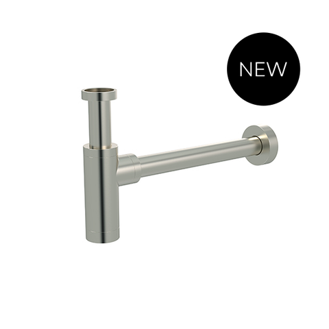 Round bottle trap for 32mm basin waste - PVD Brushed Nickel