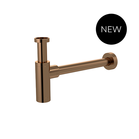 Round bottle trap for 32mm basin waste - PVD Lustre Bronze