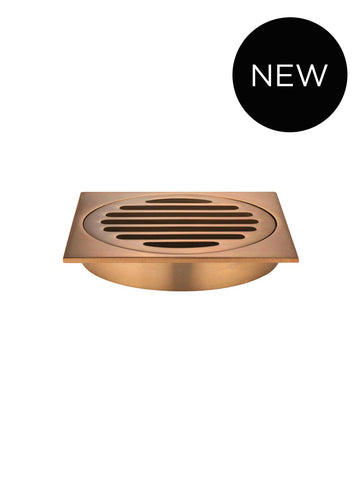Square Floor Grate Shower Drain 100mm outlet - Lustre Bronze