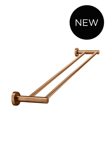 Round Double Towel Rail 600mm - Lustre Bronze