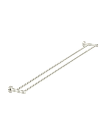 Round Double Towel Rail 900mm - PVD Brushed Nickel