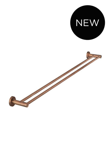 Round Double Towel Rail 900mm - Lustre Bronze