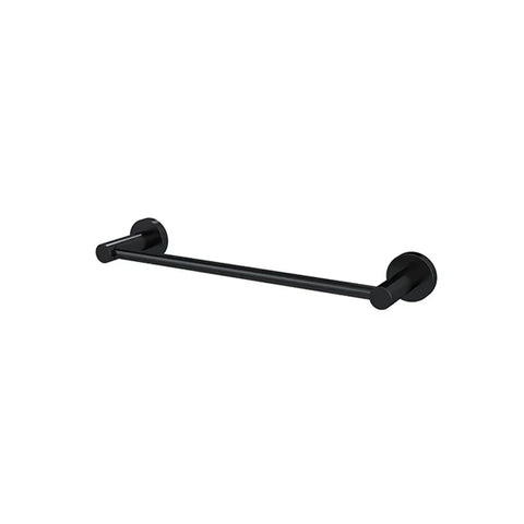 Round Single Towel Rail 300mm - Matte Black