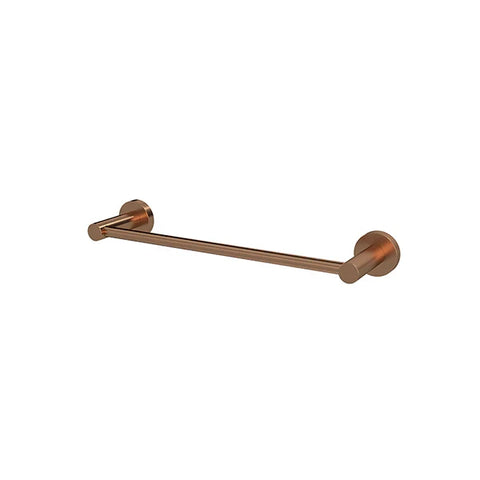 Round Single Towel Rail 300mm - PVD Lustre Bronze