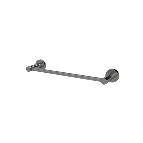 Round Single Towel Rail 300mm - PVD Shadow Gunmetal