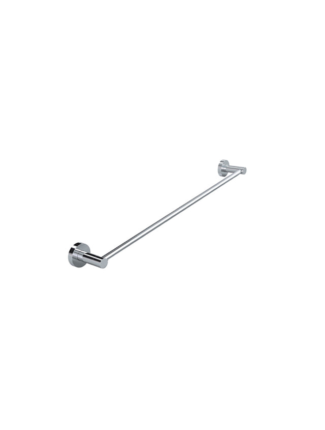 Round Single Towel Rail 600mm - Polished Chrome