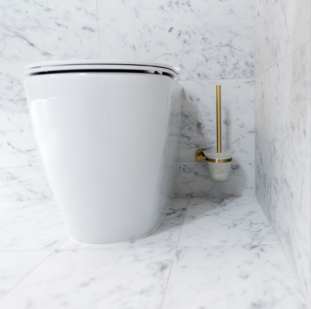 Round Toilet Brush & Holder - PVD Tiger Bronze (SKU: MTO01-R-PVDBB) by Meir