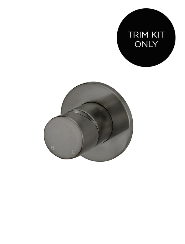 Round Wall Mixer Pinless Handle Trim Kit (In-wall Body Not Included) - Shadow Gunmetal (SKU: MW03PN-FIN-PVDGM) by Meir