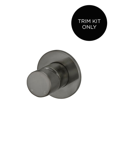 Round Wall Mixer Pinless Handle Trim Kit (In-wall Body Not Included) - Shadow Gunmetal