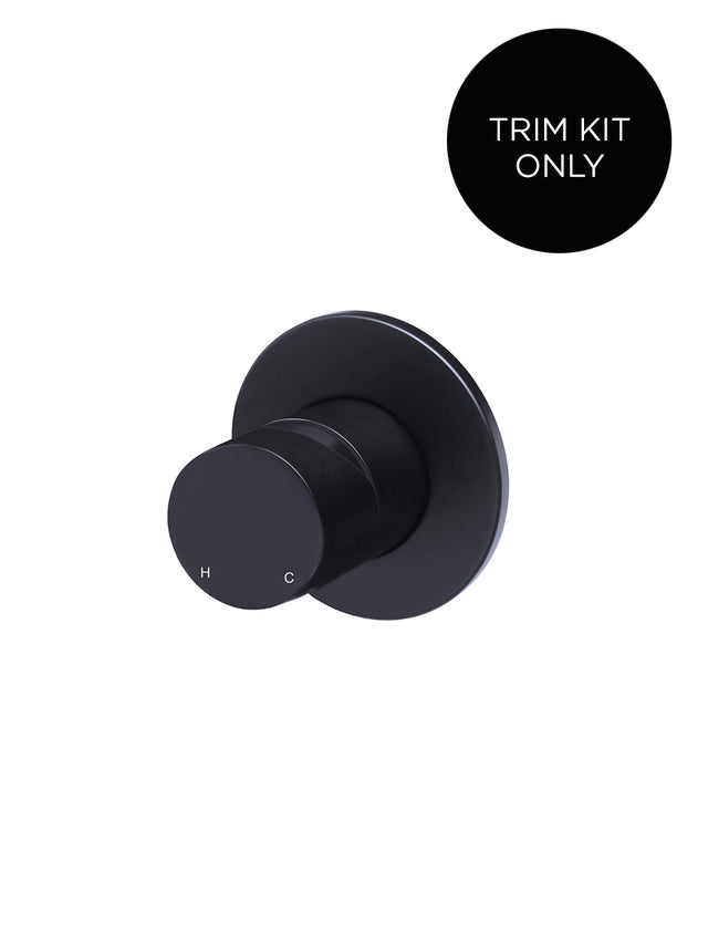 Round Wall Mixer Pinless Handle Trim Kit (In-wall Body Not Included) - Matte Black