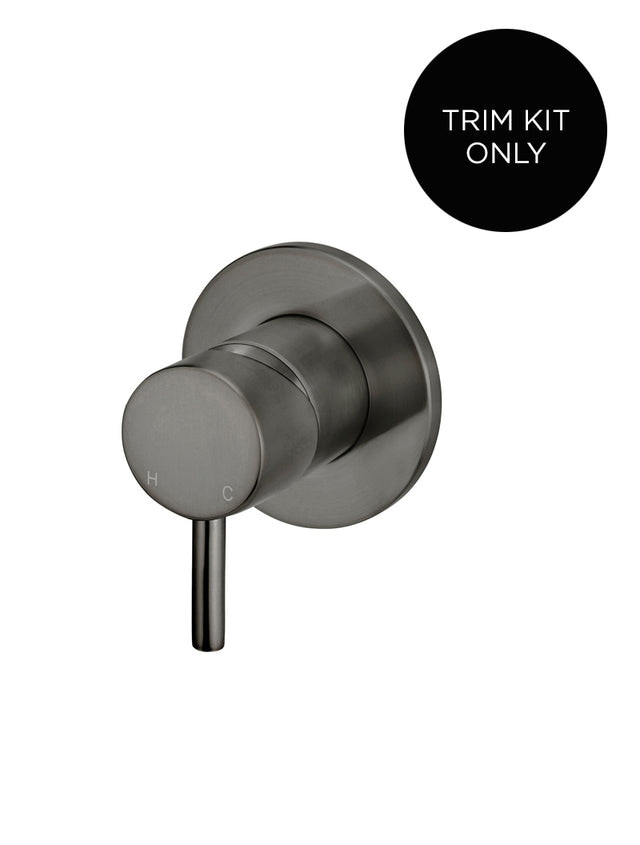 Round Wall Mixer Short Pin–lever Trim Kit (In-wall Body Not Included) - Shadow Gunmetal (SKU: MW03S-FIN-PVDGM) by Meir
