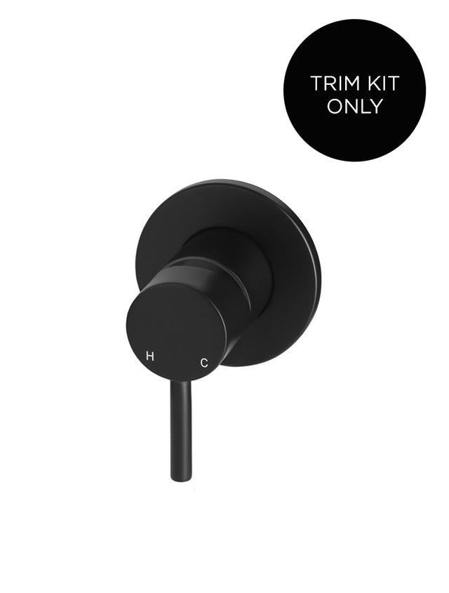 Round Wall Mixer Short Pin–lever Trim Kit (In-wall Body Not Included) - Matte Black