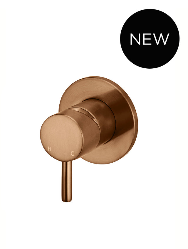 Round Wall Mixer Short Pin–lever Trim Kit (In-wall Body Not Included) - PVD Lustre Bronze (SKU: MW03S-FIN-PVDBZ) by Meir