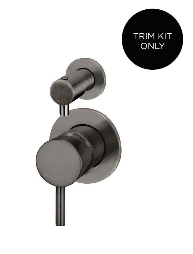 Round Diverter Mixer Trim Kit (In-wall Body Not Included) - Shadow Gunmetal (SKU: MW07TS-FIN-PVDGM) by Meir