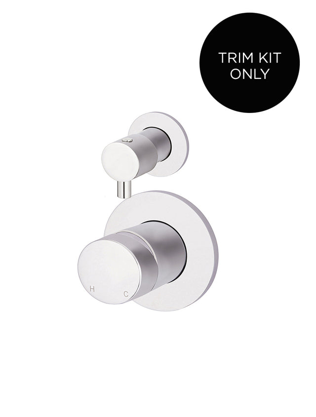 Round Diverter Mixer Pinless Handle Trim Kit (In-wall Body Not Included) - Polished Chrome