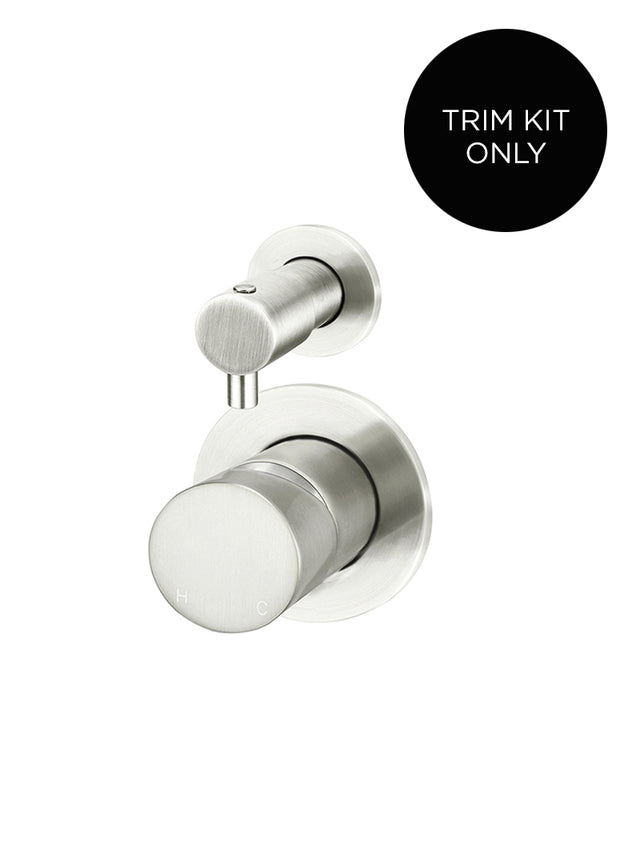 Round Diverter Mixer Pinless Handle Trim Kit (In-wall Body Not Included) - PVD Brushed Nickel
