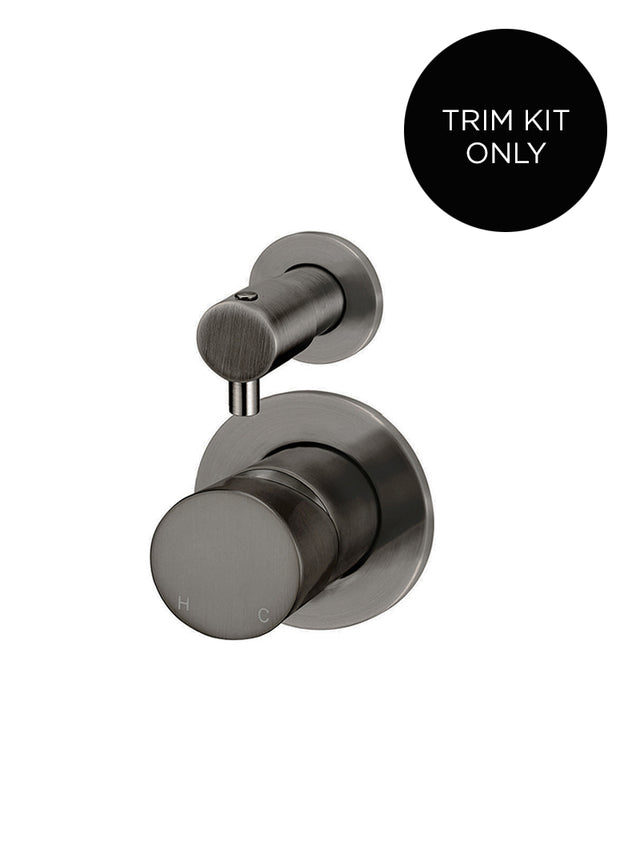 Round Diverter Mixer Pinless Handle Trim Kit (In-wall Body Not Included) - Shadow Gunmetal