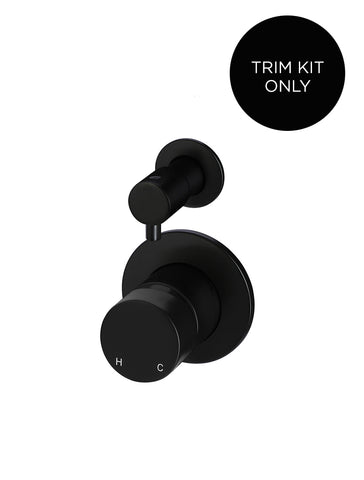 Round Diverter Mixer Pinless Handle Trim Kit (In-wall Body Not Included) - Matte Black