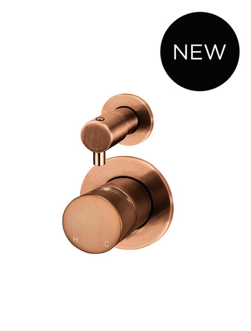Round Diverter Mixer Pinless Handle Trim Kit (In-wall Body Not Included) - Lustre Bronze