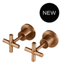 Round Cross Handle Jumper Valve Wall Top Assemblies - Lustre Bronze - MW08JL-PVDBZ