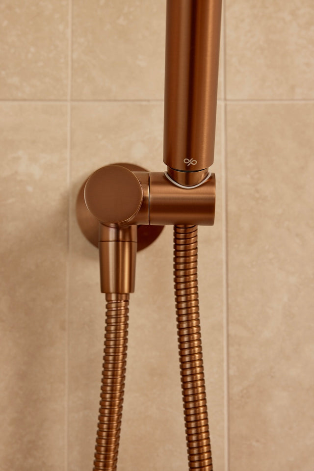 Round Shower on Bracket - Default Title (SKU: MZ06-R-PVDBZ) by Meir