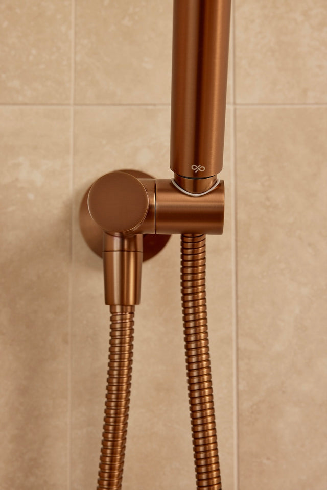 Round Shower on Bracket - PVD Lustre Bronze (SKU: MZ06-R-PVDBZ) by Meir