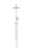 Round Combination Shower Rail, 200mm Rose, Three-Function Hand Shower - Polished Chrome - MZ0704-C