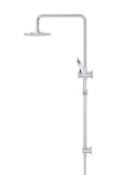 Round Combination Shower Rail, 200mm Rose, Three-Function Hand Shower - Polished Chrome - MZ0704-C