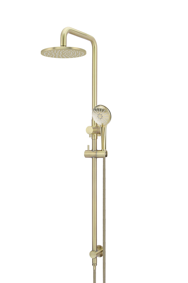 Round Combination Shower Rail 200mm Rose, Three Function Hand Shower - PVD Tiger Bronze