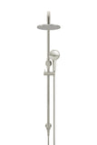 Round Combination Shower Rail 200mm Rose, Three Function Hand Shower - PVD Brushed Nickel - MZ0704-PVDBN