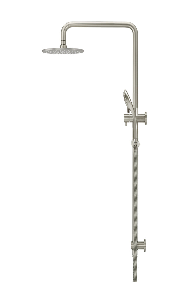 Round Combination Shower Rail 200mm Rose, Three Function Hand Shower - Default Title (SKU: MZ0704-PVDBN) by Meir