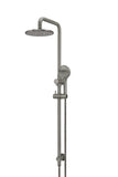 Round Combination Shower Rail 200mm Rose, Three Function Hand Shower - Shadow Gunmetal - MZ0704-PVDGM