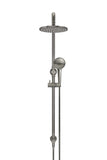 Round Combination Shower Rail 200mm Rose, Three Function Hand Shower - Shadow Gunmetal - MZ0704-PVDGM
