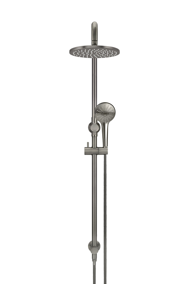 Round Combination Shower Rail 200mm Rose, Three Function Hand Shower - Default Title (SKU: MZ0704-PVDGM) by Meir
