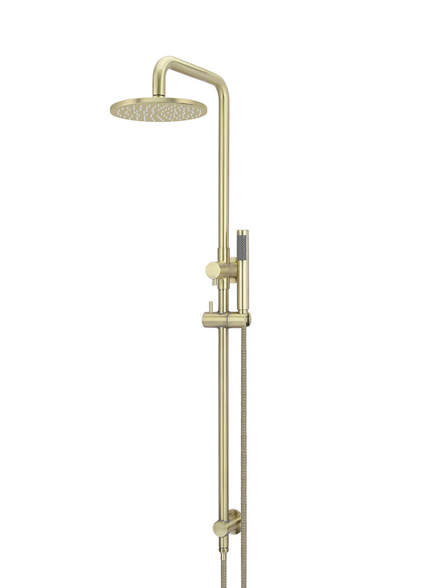 Round Combination Shower Rail, 200mm Rose, Single Function Hand Shower - PVD Tiger Bronze