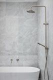 Round Combination Shower Rail, 200mm Rose, Single Function Hand Shower - Champagne - MZ0704-R-CH