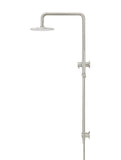 Round Combination Shower Rail, 200mm Rose, Single Function Hand Shower - PVD Brushed Nickel - MZ0704-R-PVDBN