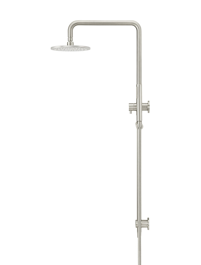 Round Combination Shower Rail, 200mm Rose, Single Function Hand Shower - Default Title (SKU: MZ0704-R-PVDBN) by Meir