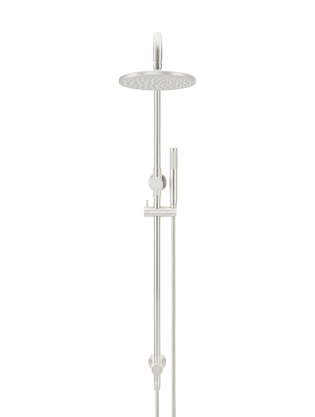 Round Combination Shower Rail, 200mm Rose, Single Function Hand Shower - Default Title (SKU: MZ0704-R-PVDBN) by Meir