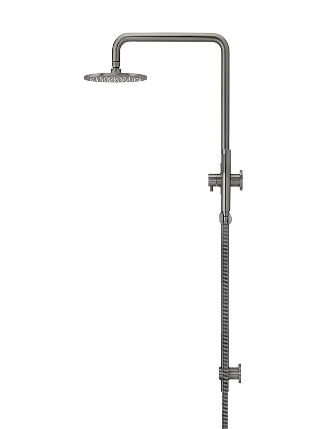 Round Combination Shower Rail, 200mm Rose, Single Function Hand Shower - Default Title (SKU: MZ0704-R-PVDGM) by Meir