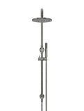 Round Combination Shower Rail, 200mm Rose, Single Function Hand Shower - Shadow Gunmetal - MZ0704-R-PVDGM
