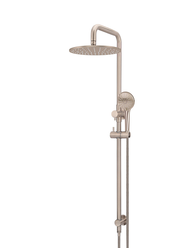 Round Combination Shower Rail 300mm Rose, Three Function Hand Shower - Champagne (SKU: MZ0706-CH) by Meir
