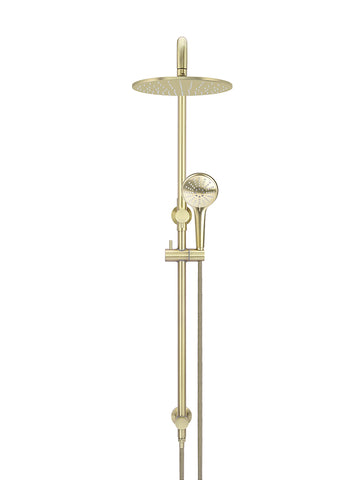 Round Combination Shower Rail 300mm Rose, Three Function Hand Shower - PVD Tiger Bronze