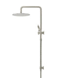 Round Combination Shower Rail 300mm Rose, Three Function Hand Shower - PVD Brushed Nickel - MZ0706-PVDBN