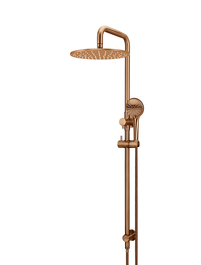 Round Combination Shower Rail 300mm Rose, Three Function Hand Shower - Default Title (SKU: MZ0706-PVDBZ) by Meir