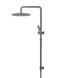 Round Combination Shower Rail 300mm Rose, Three Function Hand Shower - Shadow Gunmetal - MZ0706-PVDGM