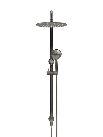 Round Combination Shower Rail 300mm Rose, Three Function Hand Shower - Shadow Gunmetal